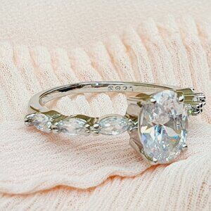 💎Dainty Crystal Pure Oval Zircon Thin Sweet Lovely Rings for Women, INDN8…